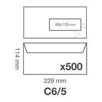 Boite 500 enveloppes auto.adh 114x229 fen 40x110 80g thumbnail image 2