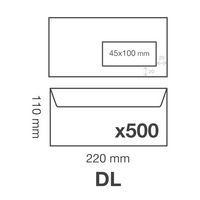 Boite 500 enveloppes auto.adh 110x220 fen45x100 80g ass°2 - Image 2