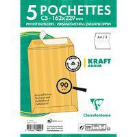 5 pochettes auto.adh 162x229 Kraft Adour 90g ss cello extra résistant - Image 2