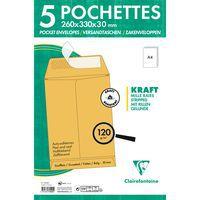 5 pochettes soufflet 260x330x30 Kraft 120g ss film - Image 4
