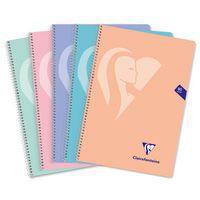 Cahier spirale souple mimesys folio 4/4 +marge pastel - Clairefontaine