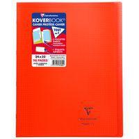 Koverbook piqué polypro transparent Rouge 24x32cm 96p Q.5x5+marge - Image principale