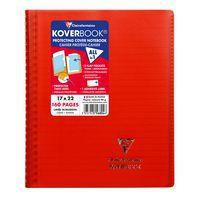 Koverbook reliure intégrale enveloppante PP transparent Rouge 17x22cm 160p ligné + marge - Image principale