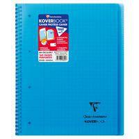 Koverbook reliure intégrale enveloppante PP transparent 22,5x29,7cm 160p séyès perfo 4 trous coloris assortis - Image principale