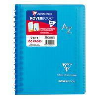 Koverbook répertoire reliure intégrale enveloppante PP transparent 9x14cm 100p Q.5x5 coloris assortis - Image principale