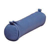 Age Bag trousse cuir petite ronde 18,5xØ4cm couleur bleue seulement - Image principale