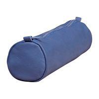 Age Bag trousse cuir ronde 21xØ6cm - Bleu - Image principale