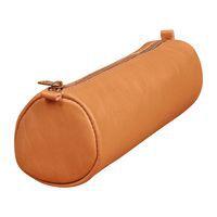 Age Bag trousse cuir ronde 21xØ6cm - Marron - Image principale