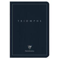 Triomphe PLATINUM carnet bleu profond piqûre textile 14,8x21cm 96p ligné papier ivoire 90g - Image principale