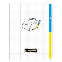 Cahier piqué 2 index 8000 polypro Seyès 96p - Calligraphe