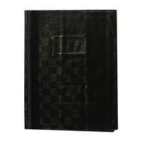 Protège-cahier+Marque-page grain madras 22/100ème 17x22 noir + porte étiquette - Image principale