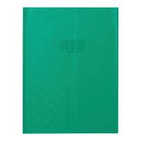 Protège-cahier+Marque-page grain madras 22/100ème 24x32 vert + porte étiquette - Image principale