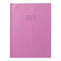 Protège-cahier+Marque-page grain madras 22/100ème 24x32 violet + porte étiquette - Image principale