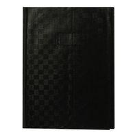 Protège-cahier+Marque-page grain madras 22/100ème 24x32 noir + porte étiquette - Image principale