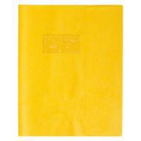 Protège-cahier grain cuir 20/100ème 17x22 jaune + porte étiquette - Image principale