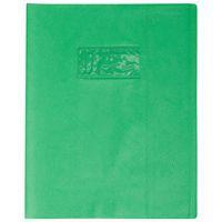 Protège-cahier grain cuir 20/100ème 17x22 vert clair + porte étiquette - Image principale