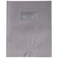 Protège-cahier grain cuir 20/100ème 17x22 gris + porte étiquette - Image principale