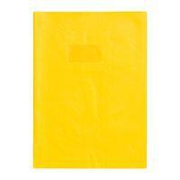 Protège-cahier grain cuir 20/100ème 21x29,7 jaune + porte étiquette - Image principale