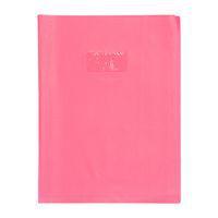 Protège-cahier grain cuir 20/100ème 21x29,7 rose + porte étiquette - Image principale
