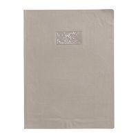Protège-cahier grain cuir 20/100ème 21x29,7 gris + porte étiquette - Image principale