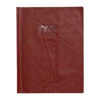 Protège-cahier grain cuir 20/100ème 24x32 brun + porte étiquette - Image principale