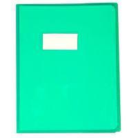 Protège-cahier Cristal Luxe 22/100ème 17x22 transparent vert + porte étiquette - Image principale