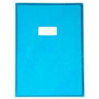 Protège-cahier Cristal Luxe 22/100ème 21x29,7 transparent bleu + porte étiquette - Image principale