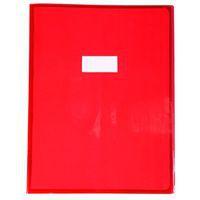 Protège-cahier Cristal Luxe 22/100ème 24x32 transparent rouge + porte étiquette - Image principale