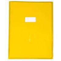 Protège-cahier Cristal Luxe 22/100ème 24x32 transparent jaune + porte étiquette - Image principale