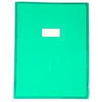 Protège-cahier Cristal Luxe 22/100ème 24x32 transparent vert + porte étiquette - Image principale