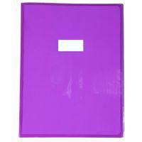 Protège-cahier Cristal Luxe 22/100ème 24x32 transparent violet + porte étiquette - Image principale