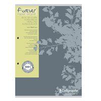 FOREVER, Bloc de cours A4 200p perfo 2 trous Q.5x5+M 70g recyclé - Image principale