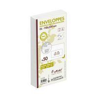 Enveloppes papier recyclé 110x220 fenêtre 45x100 - Clairefontaine