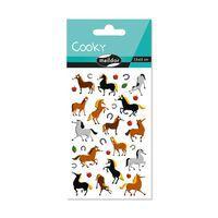 Etui 18 stickers 3d cooky 1 planche chevaux - Maildor
