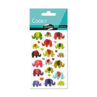 Etui 26 stickers 3d cooky 1 planche éléphants - Maildor