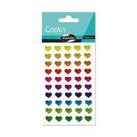 Etui 50 stickers 3d cooky 1 planche coeurs multicolores - Maildor