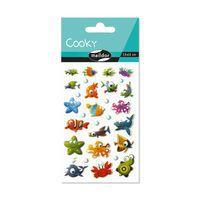 Etui 29 stickers 3d cooky 1 planche animaux de la mer - Maildor