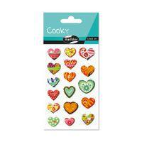 Etui 17 stickers 3d cooky 1 planche coeurs - Maildor
