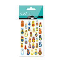 Etui 26 stickers 3d cooky 1 planche poupées russes - Maildor
