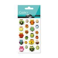 Etui 22 stickers 3d cooky 1 planche hiboux - Maildor