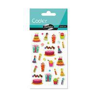 Etui 27 stickers 3d cooky 1 planche anniversaire - Maildor