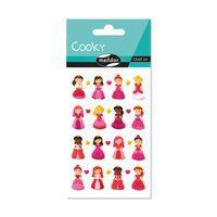 Etui 28 stickers 3d cooky 1 planche princesses 2 - Maildor