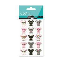 Etui 14 stickers 3d cooky 1 planche petits chiens - Maildor