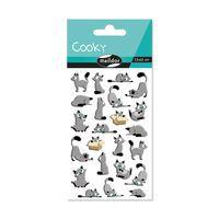 Etui 15 stickers 3d cooky 1 planche petits chats - Maildor