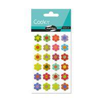 Etui 24 stickers 3d cooky 1 planche fleurs 3 - Maildor