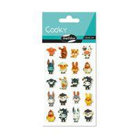 Etui 20 stickers 3d cooky 1 planche animaux de la ferme 2 - Maildor