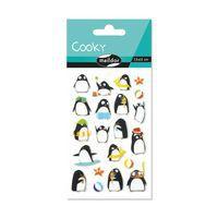 Etui 21 stickers 3d cooky 1 planche pingouins - Maildor