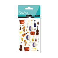 Etui 30 stickers 3d cooky 1 planche instruments de musique - Maildor