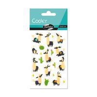 Etui 21 stickers 3d cooky 1 planche lamas - Maildor