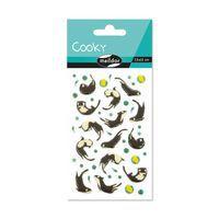 Etui 47 stickers 3d cooky 1 planche loutres - Maildor